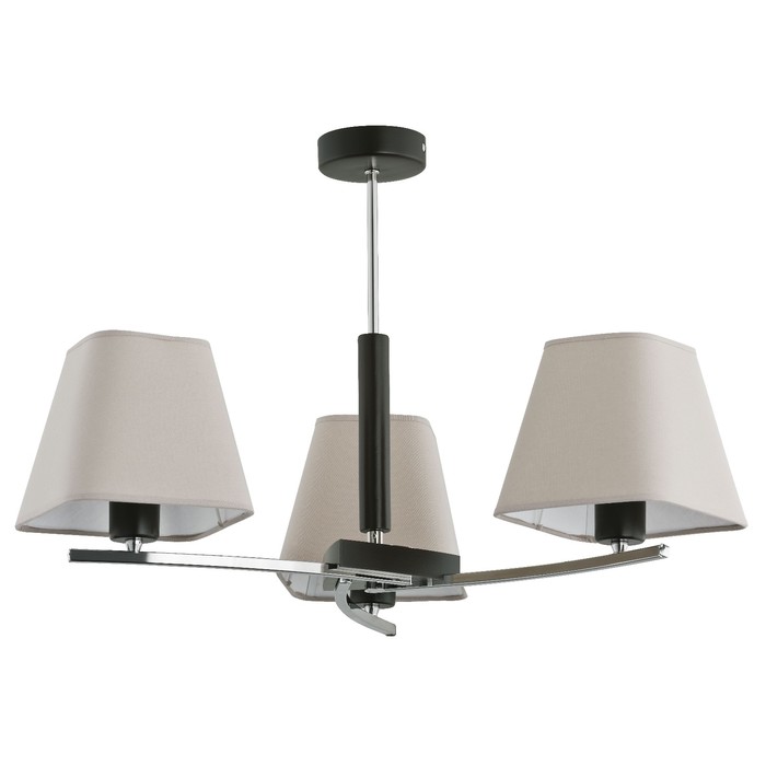 Люстра потолочная LEFKADA 3x40Вт E14 хром, венге 65x65x40см