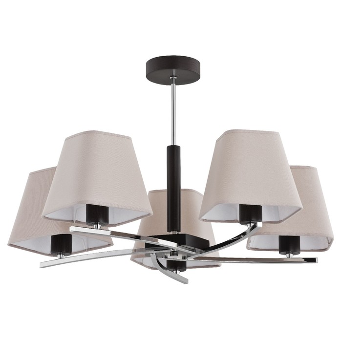 Люстра потолочная LEFKADA 5x40Вт E14 хром, венге 65x65x40см