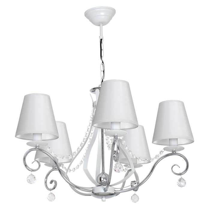 Люстра подвесная VERA 5x60Вт E14 белый, хром 66x66x71см