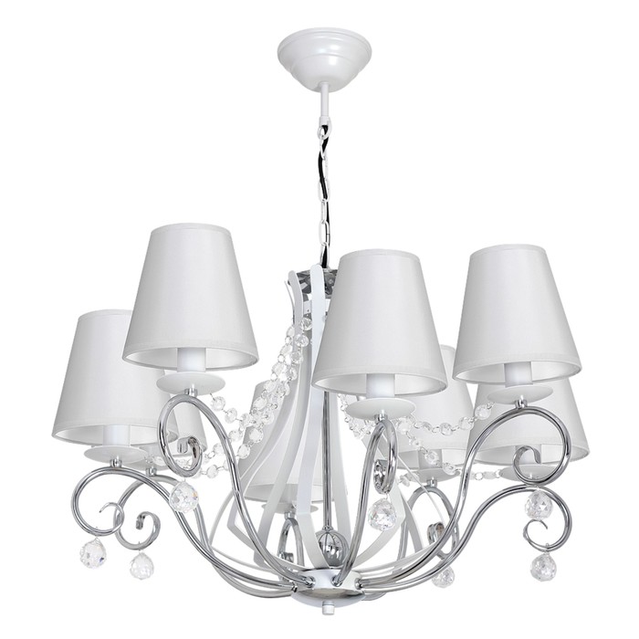 Люстра подвесная VERA 8x60Вт E14 белый, хром 66x66x71см