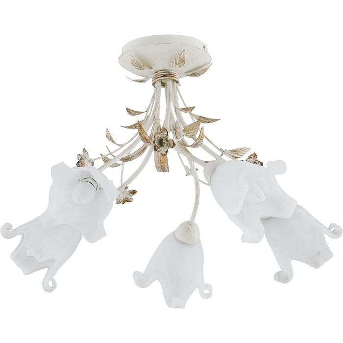 Люстра потолочная LENA 5x40Вт E14 белый патина, бежевый 52x52x40см