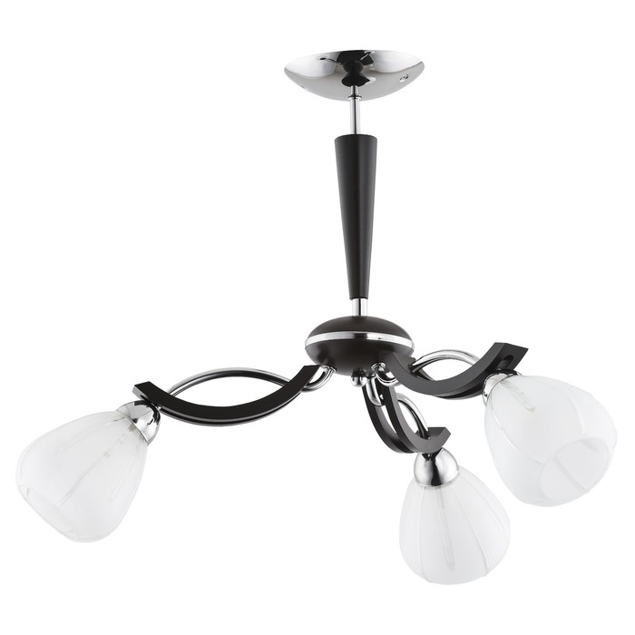 Люстра потолочная ARETA 3x40Вт E14 хром, венге 60x60x48см