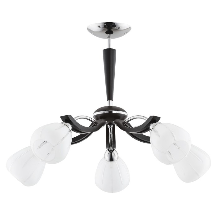 Люстра потолочная ARETA 5x40Вт E14 хром, венге 60x60x48см