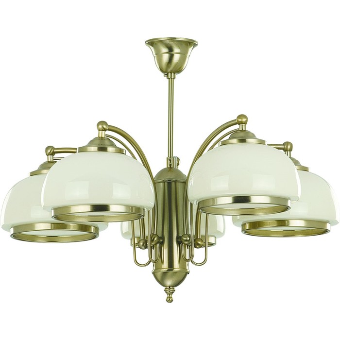 Люстра потолочная LORD 5x60Вт E27 античное золото 64x64x53см