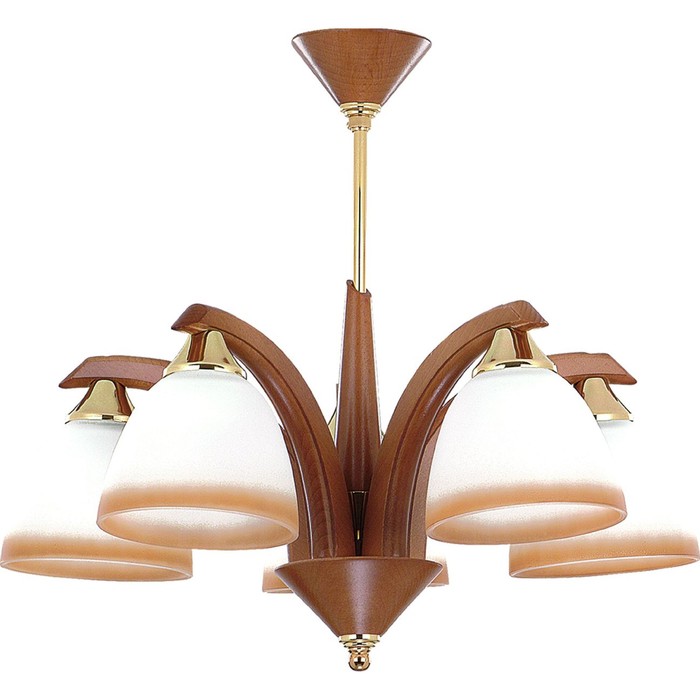 Люстра потолочная LOS 5x60Вт E27 золото, коричневый 45x45x41см