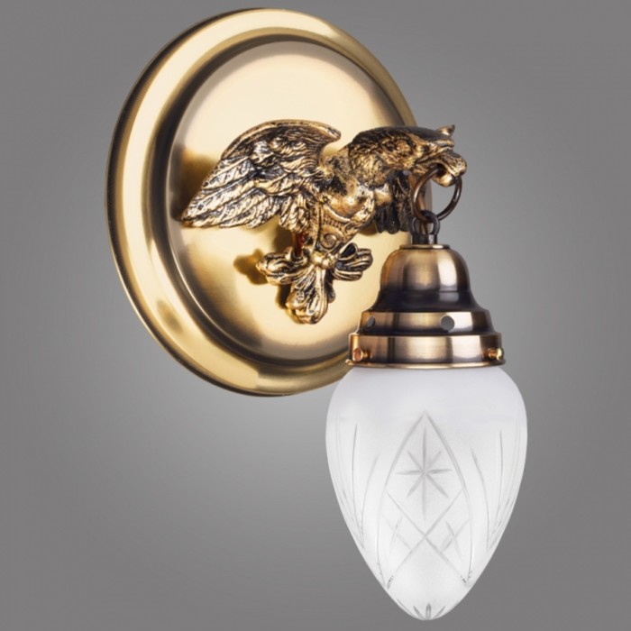 Бра OURO 1x60Вт E27 бронза с черной патиной 25x30см