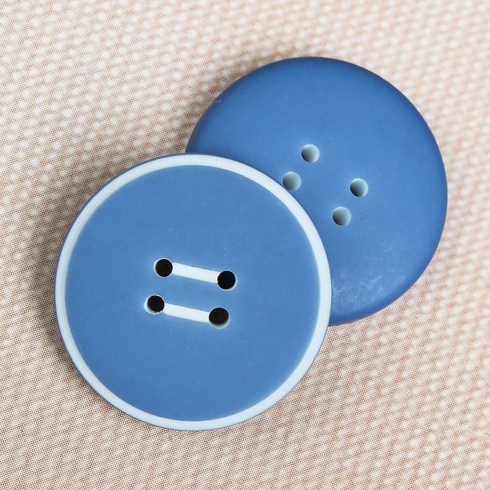 Пуговица костюмная, 4 прокола, 20мм, цвет голубой