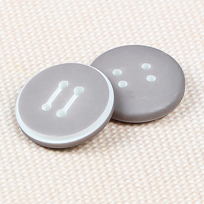 Пуговица костюмная, 4 прокола, 15мм, цвет серый