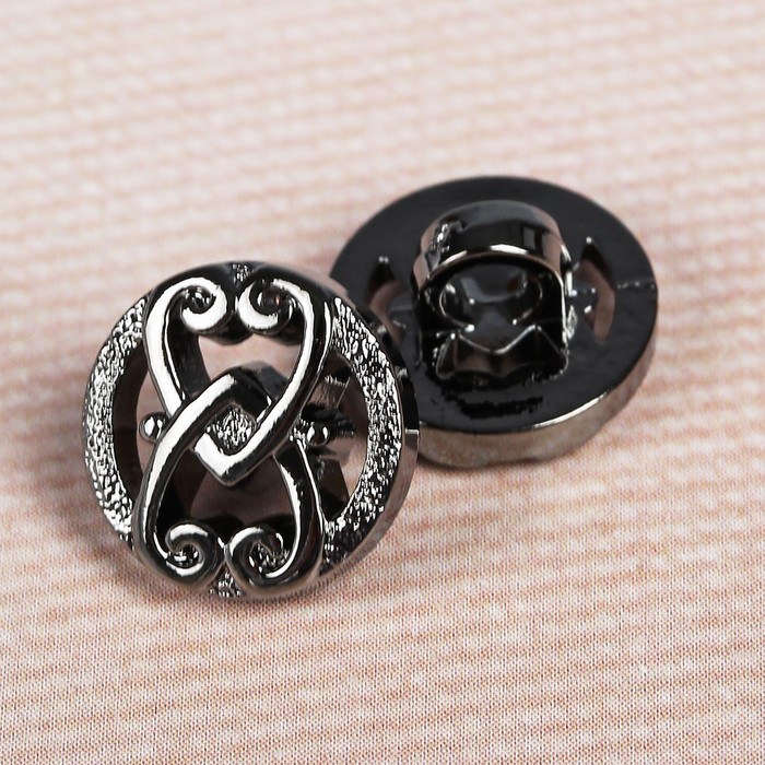 Пуговица декоративная, на ножке, 11мм, цвет оловянный