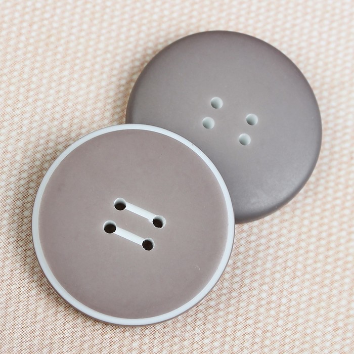 Пуговица костюмная, 4 прокола, 23мм, цвет серый