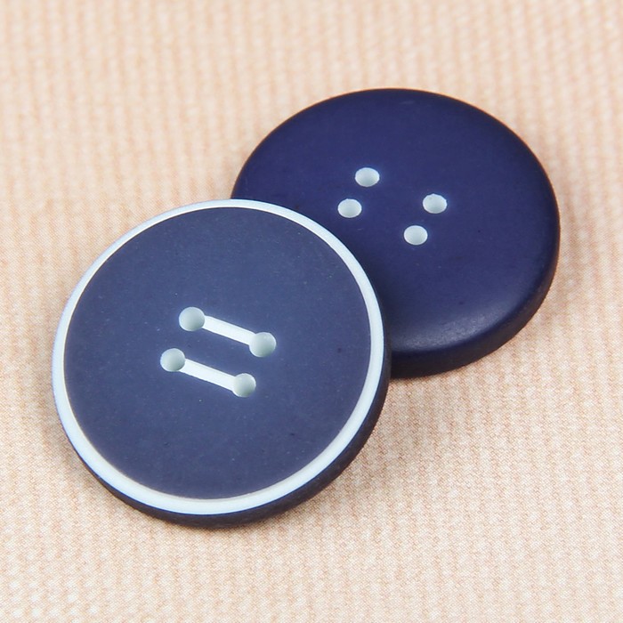 Пуговица костюмная, 4 прокола, 20мм, цвет синий