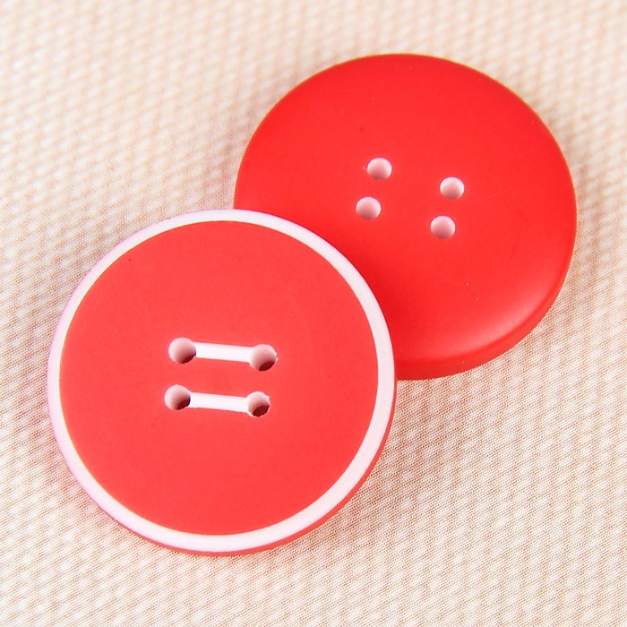 Пуговица костюмная, 4 прокола, 20мм, цвет красны