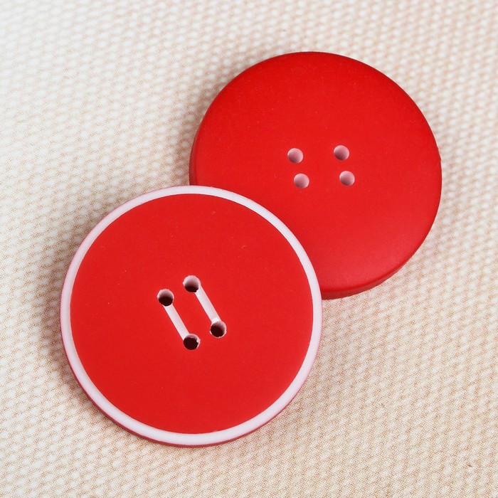 Пуговица костюмная, 4 прокола, 23мм, цвет красны