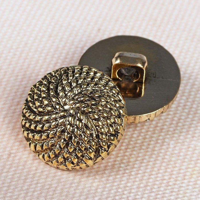 Пуговица декоративная, на ножке, 18мм, цвет чернёное золото