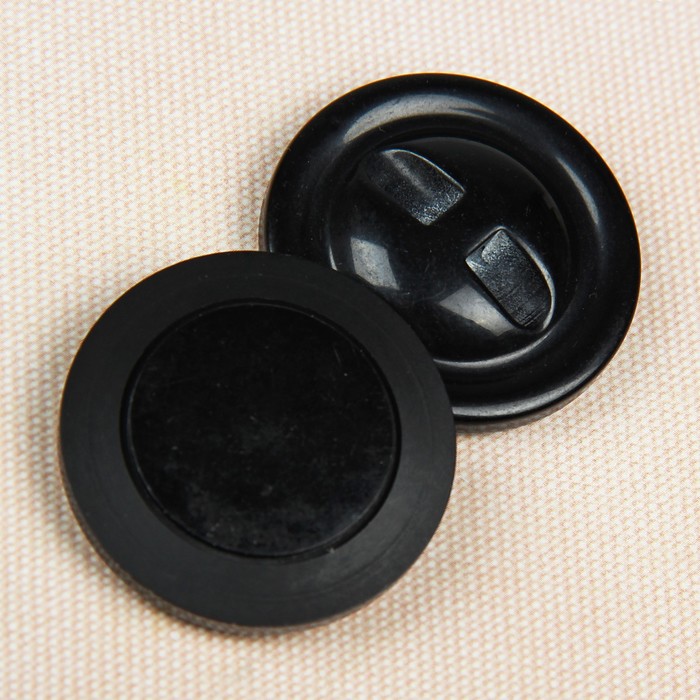 Пуговица декоративная, на ножке, 34мм, цвет чёрный