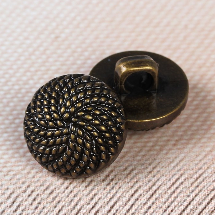 Пуговица декоративная, на ножке, 12,5мм, цвет бронзовый