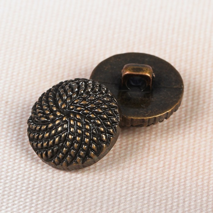 Пуговица декоративная, на ножке, 18мм, цвет бронзовый