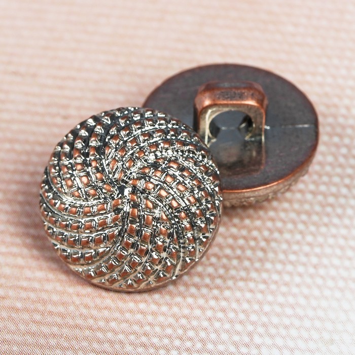 Пуговица декоративная, на ножке, 15мм, цвет медный