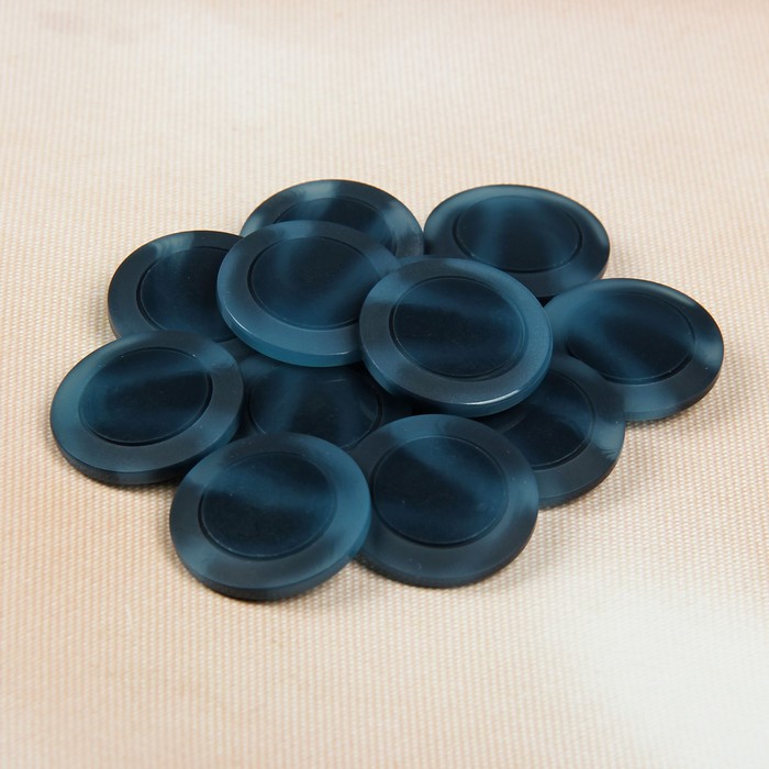 Пуговица декоративная, на ножке, 28мм, цвет синий