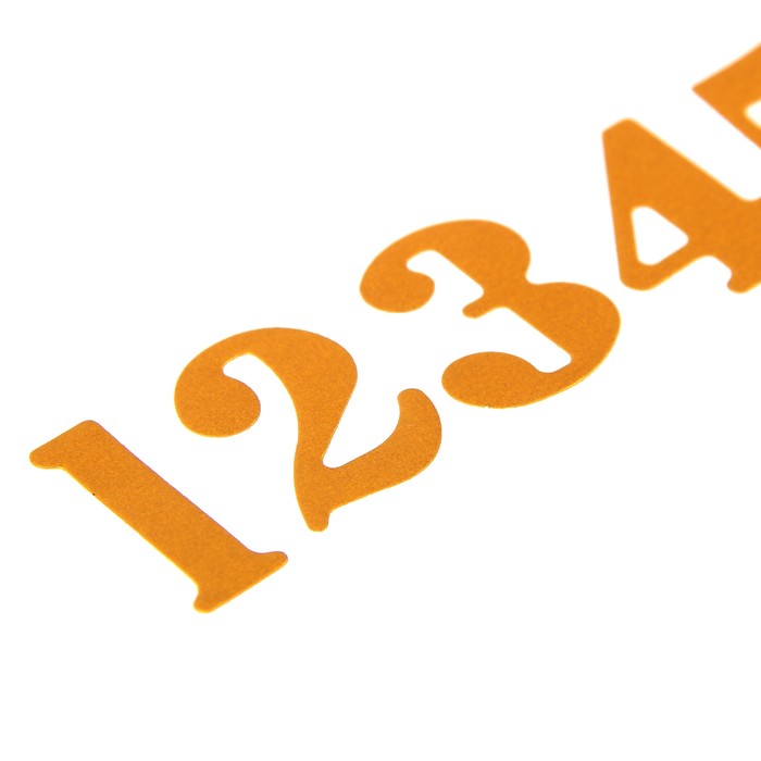 Фигурные вырубки "Цифры 0-9" набор 50 шт, высота 2,5 см, яркое золото