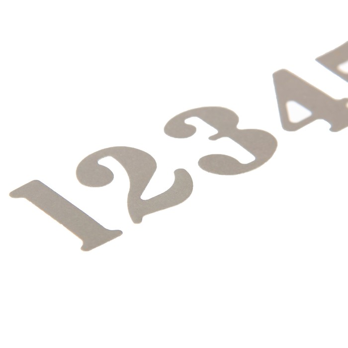 Фигурные вырубки "Цифры 0-9" набор 50 шт. высота 2,5 см, серебро