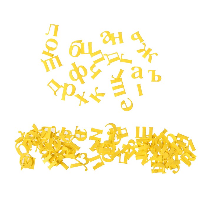 Набор фигурных вырубок "Алфавит. Прописные буквы" высота 1,1 см, желтый