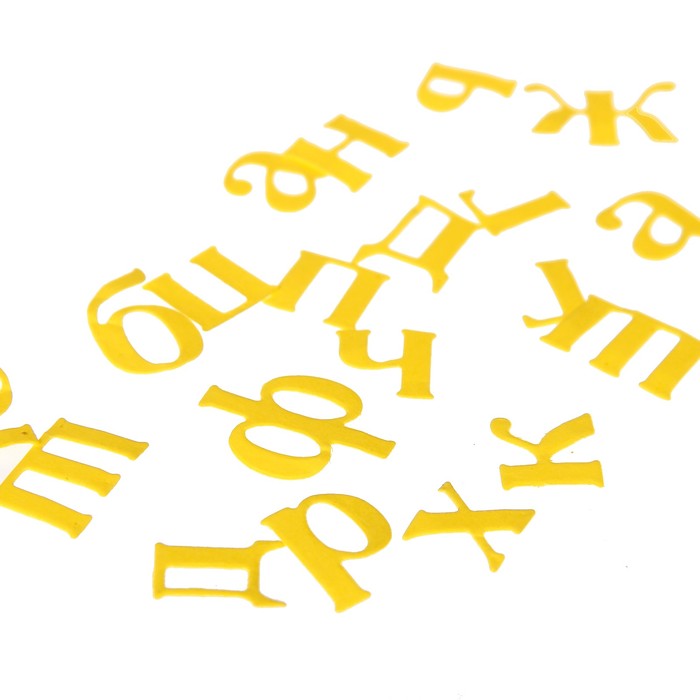 Набор фигурных вырубок "Алфавит. Прописные буквы" высота 1,1 см, желтый