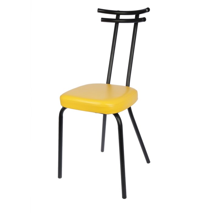 Стул  "Эйфель комфорт", цвет обивки лимон (желтый) эко 13, каркас черный матовый