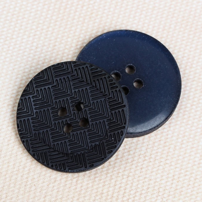 Пуговица декоративная, 4 прокола, 23мм, цвет тёмно-синий