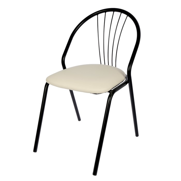Стул  "Студент", цвет обивки светлый беж 3027, каркас черный матовый