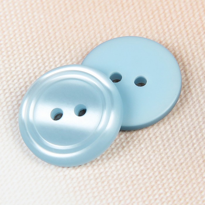 Пуговица костюмная, 2 прокола, 20мм, цвет голубой