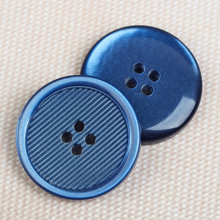 Пуговица костюмная, 4 прокола, 20мм, цвет синий
