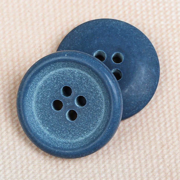 Пуговица костюмная, 4 прокола, 20мм, цвет синий