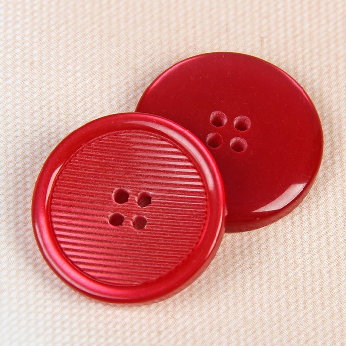 Пуговица костюмная, 4 прокола, 25мм, цвет красны