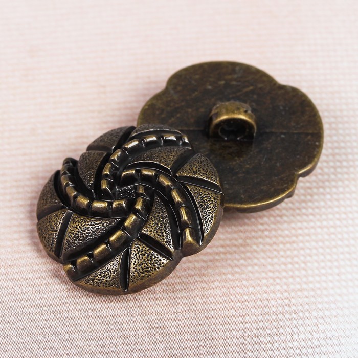 Пуговица декоративная, на ножке, 25мм, цвет бронзовый