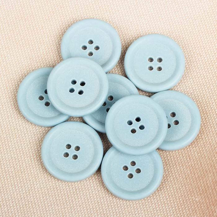 Пуговица костюмная, 4 прокола, 23мм, цвет голубой