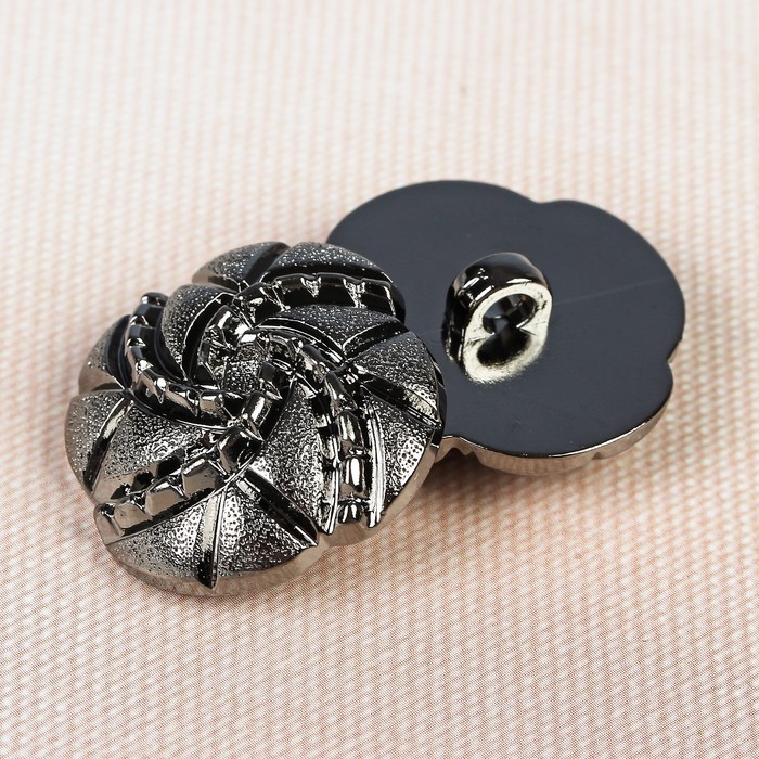 Пуговица декоративная, на ножке, 25мм, цвет оловянный