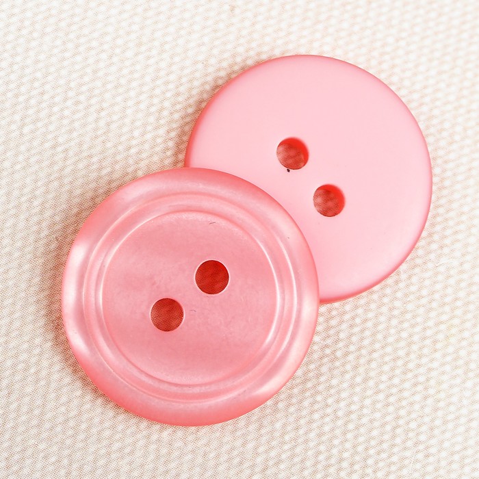 Пуговица костюмная, 2 прокола, 23мм, цвет розовый