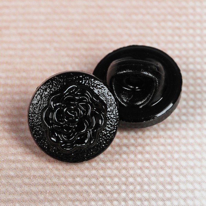 Пуговица декоративная, на ножке, 11мм, цвет чёрный