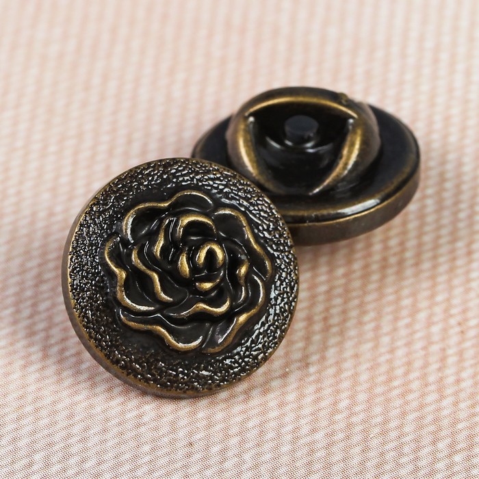 Пуговица декоративная, на ножке, 15мм, цвет бронзовый