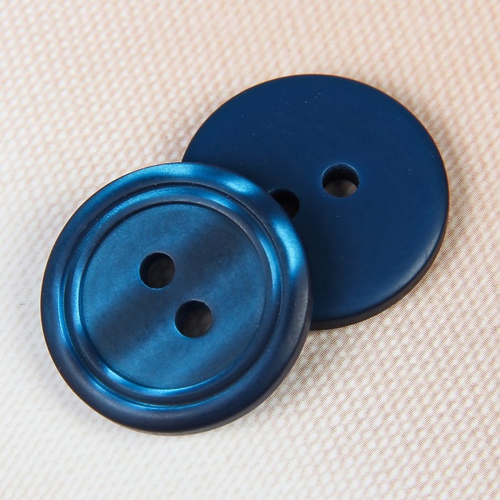 Пуговица костюмная, 2 прокола, 23мм, цвет синий