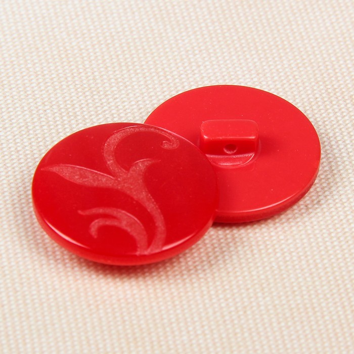 Пуговица декоративная, на ножке, 28мм, цвет красный