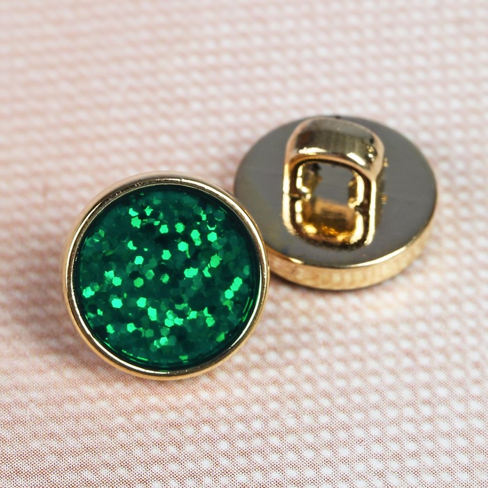 Пуговица декоративная, на ножке, 9мм, цвет зелёный
