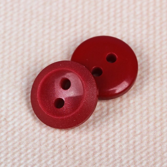 Пуговица блузочная/рубашечная, 2 прокола, 11мм, цвет красный