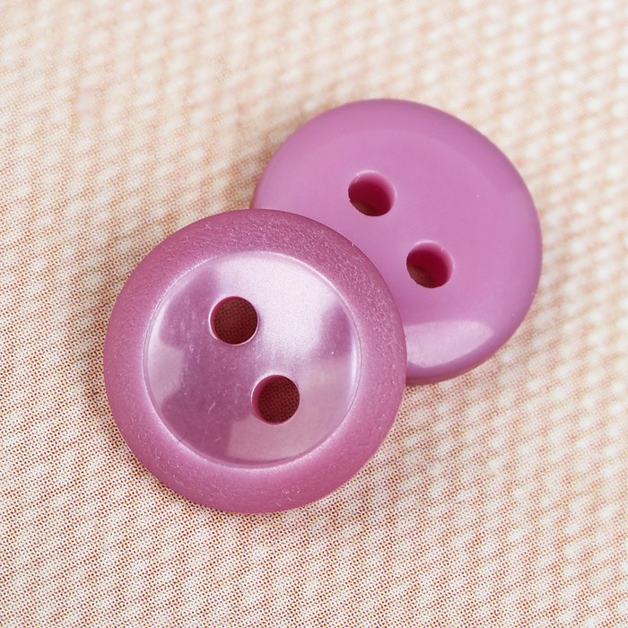 Пуговица блузочная/рубашечная, 2 прокола, 11мм, цвет розовый