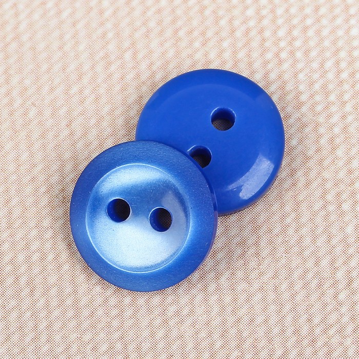 Пуговица блузочная/рубашечная, 2 прокола, 11мм, цвет синий