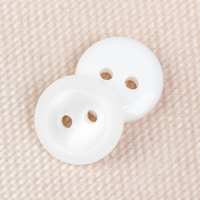 Пуговица блузочная/рубашечная, 2 прокола, 11мм, цвет белый