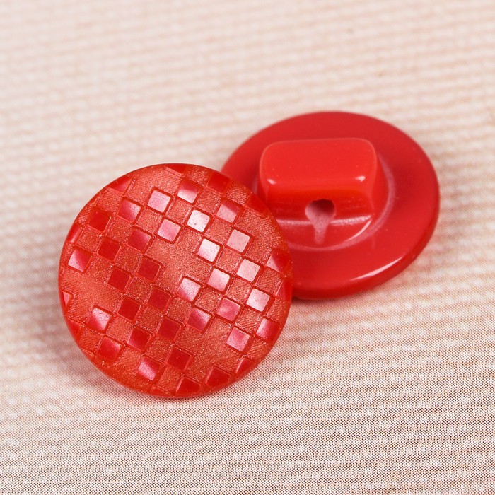 Пуговица декоративная, на ножке, 15мм, цвет красный