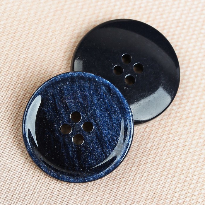 Пуговица костюмная, 4 прокола, 20мм, цвет синий