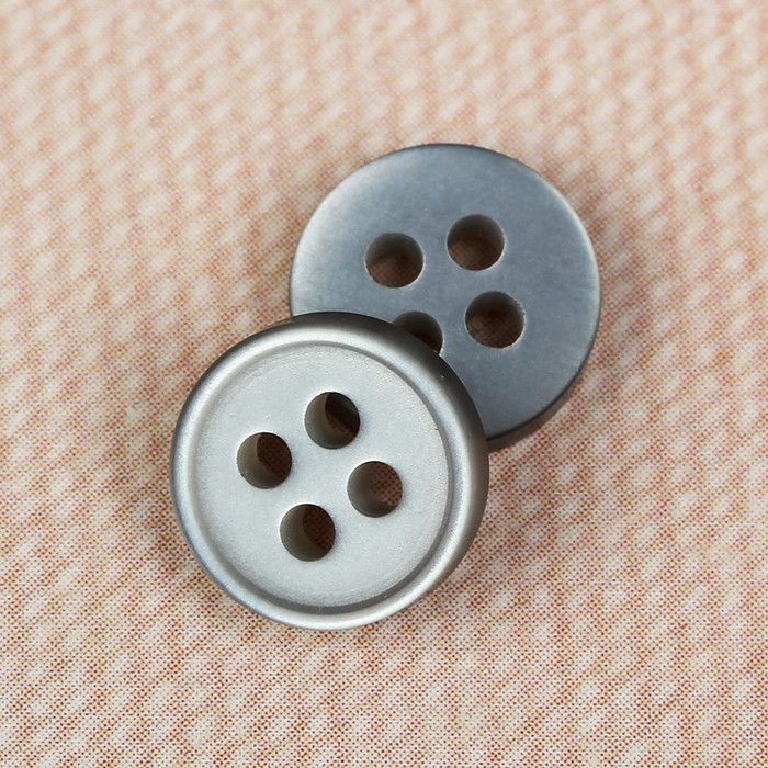 Пуговица блузочная/рубашечная, 4 прокола, 9мм, цвет серый